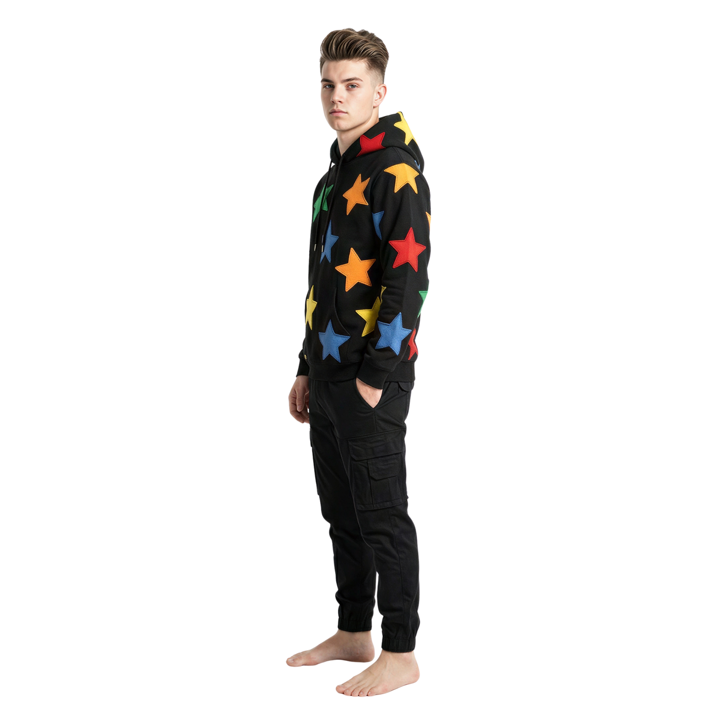 Oversized Star Patch Hoodie