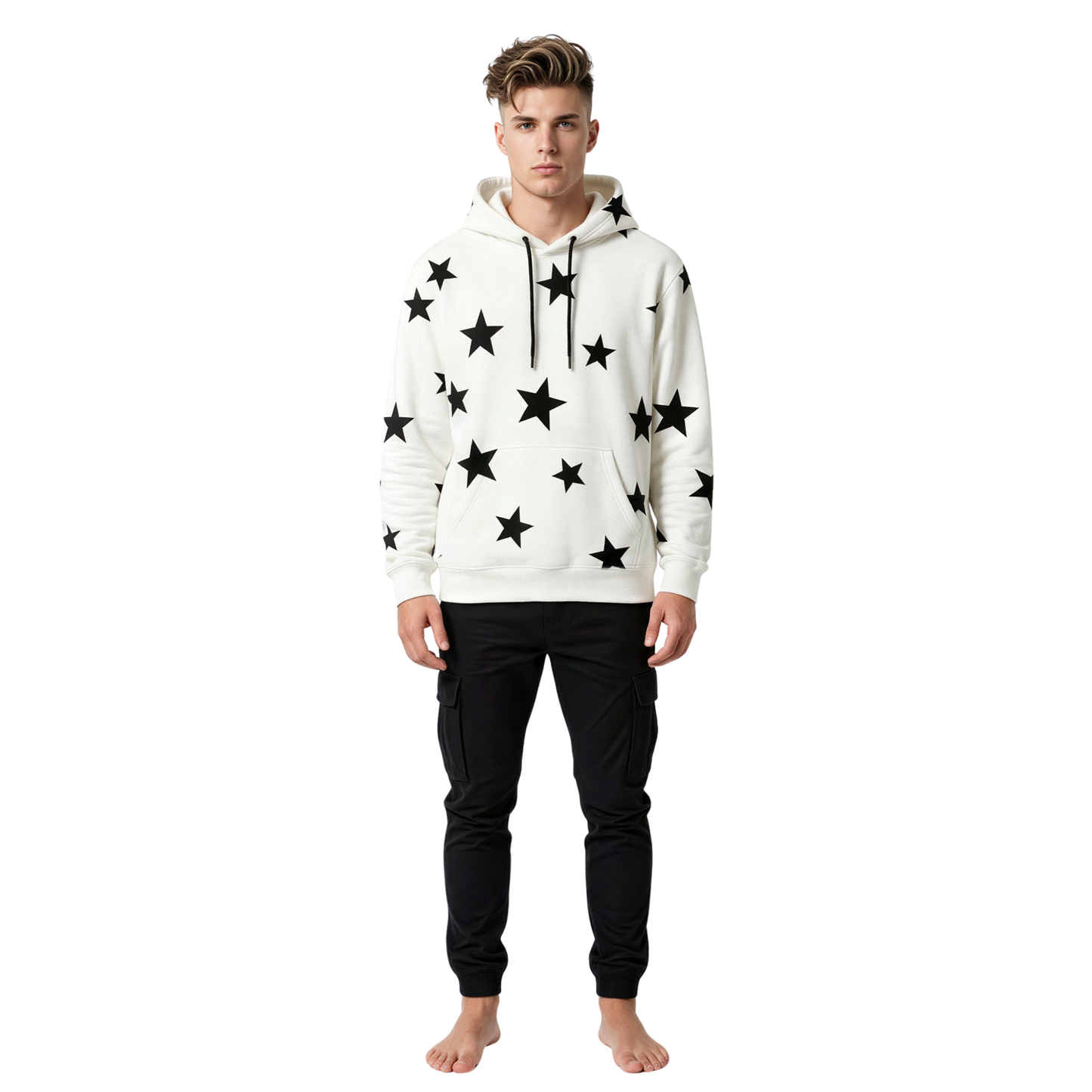 Oversized Star Print Hoodie