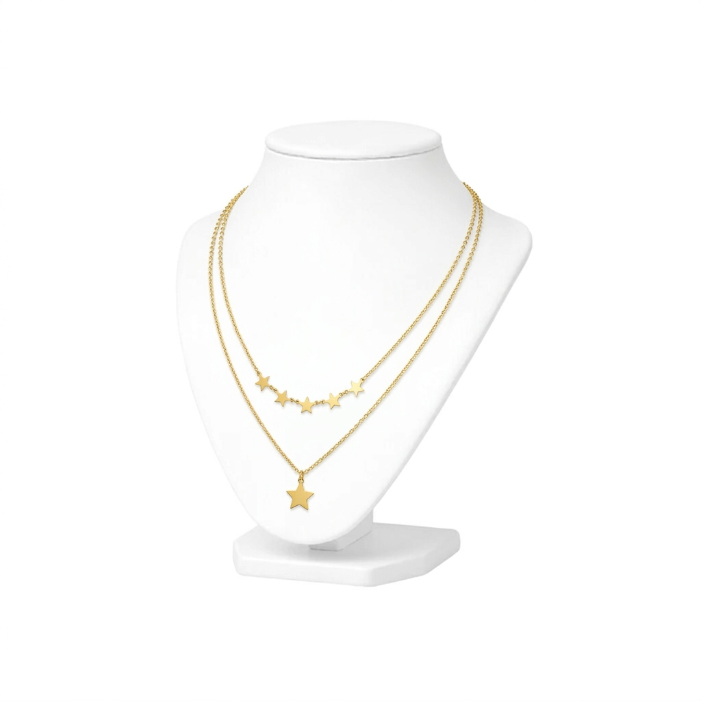 Double Layer Petite Star Necklace