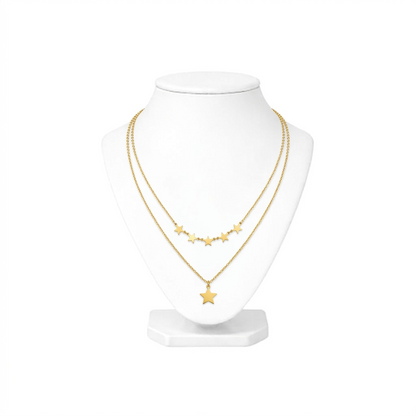 Double Layer Petite Star Necklace
