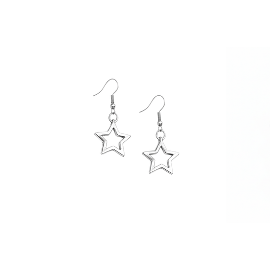 Celestial Hollow Star Charm Earrings
