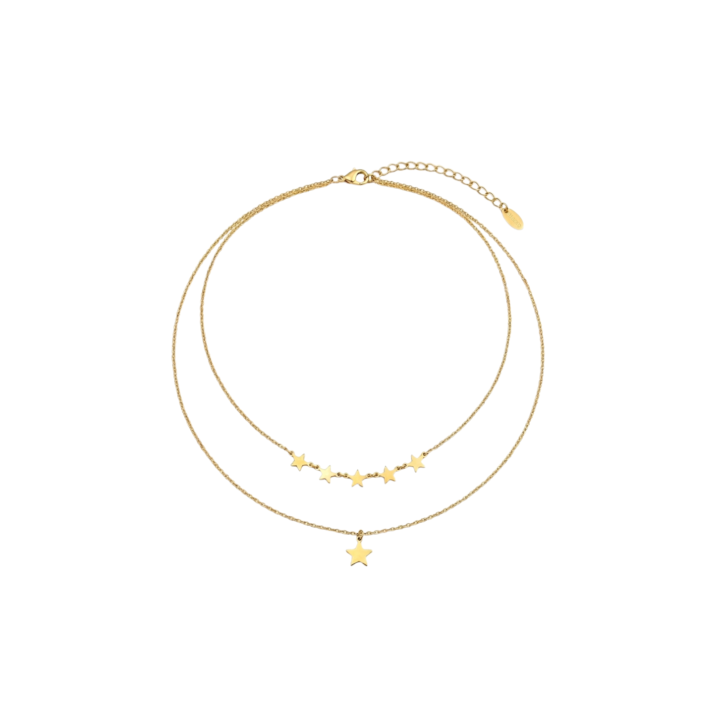 Double Layer Petite Star Necklace