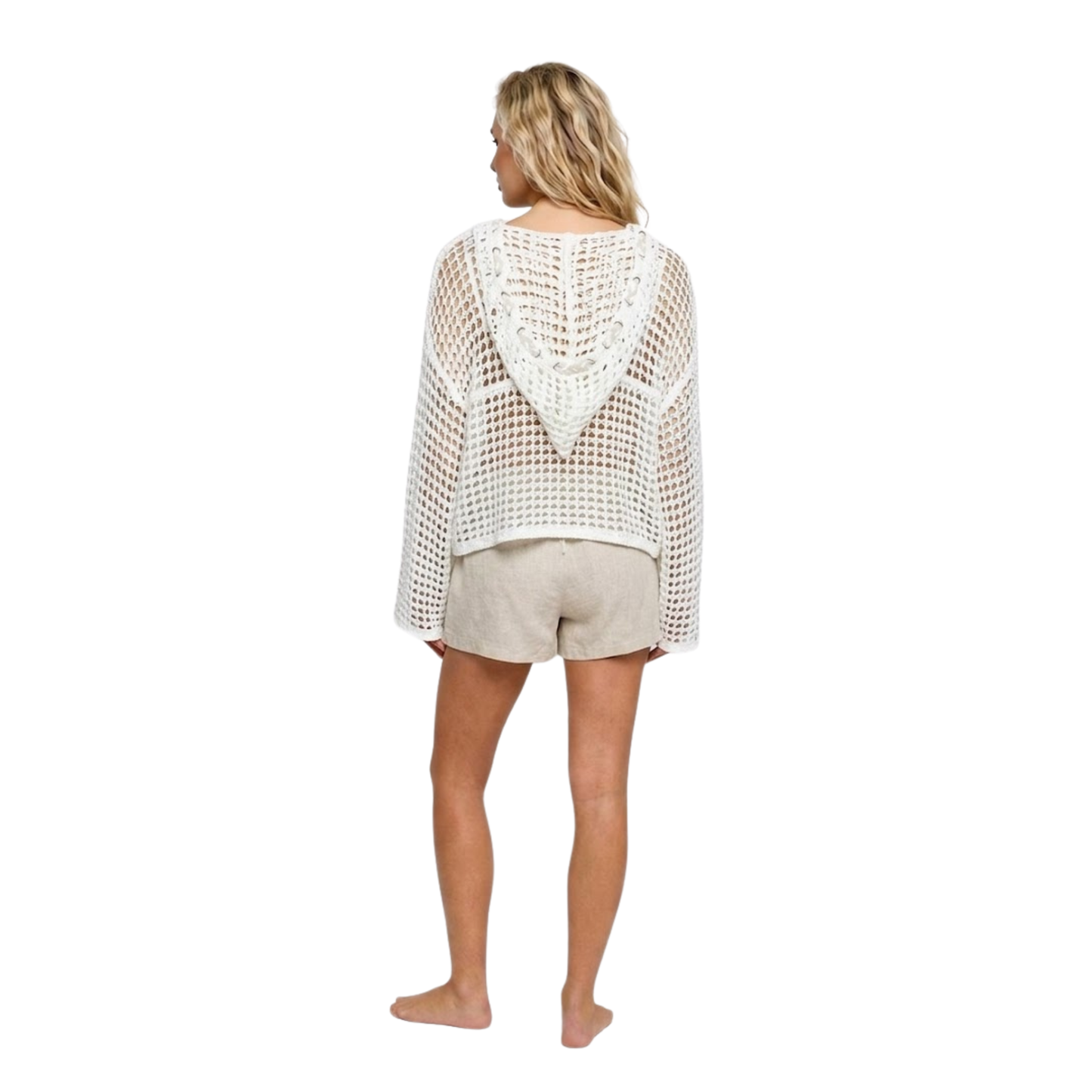 Starfish Pearl Patch Knit Hoodie