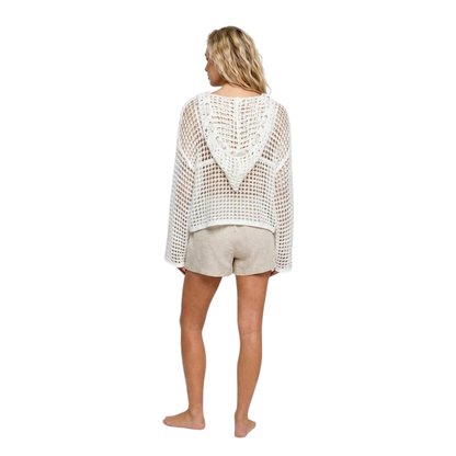 Starfish Pearl Patch Knit Hoodie