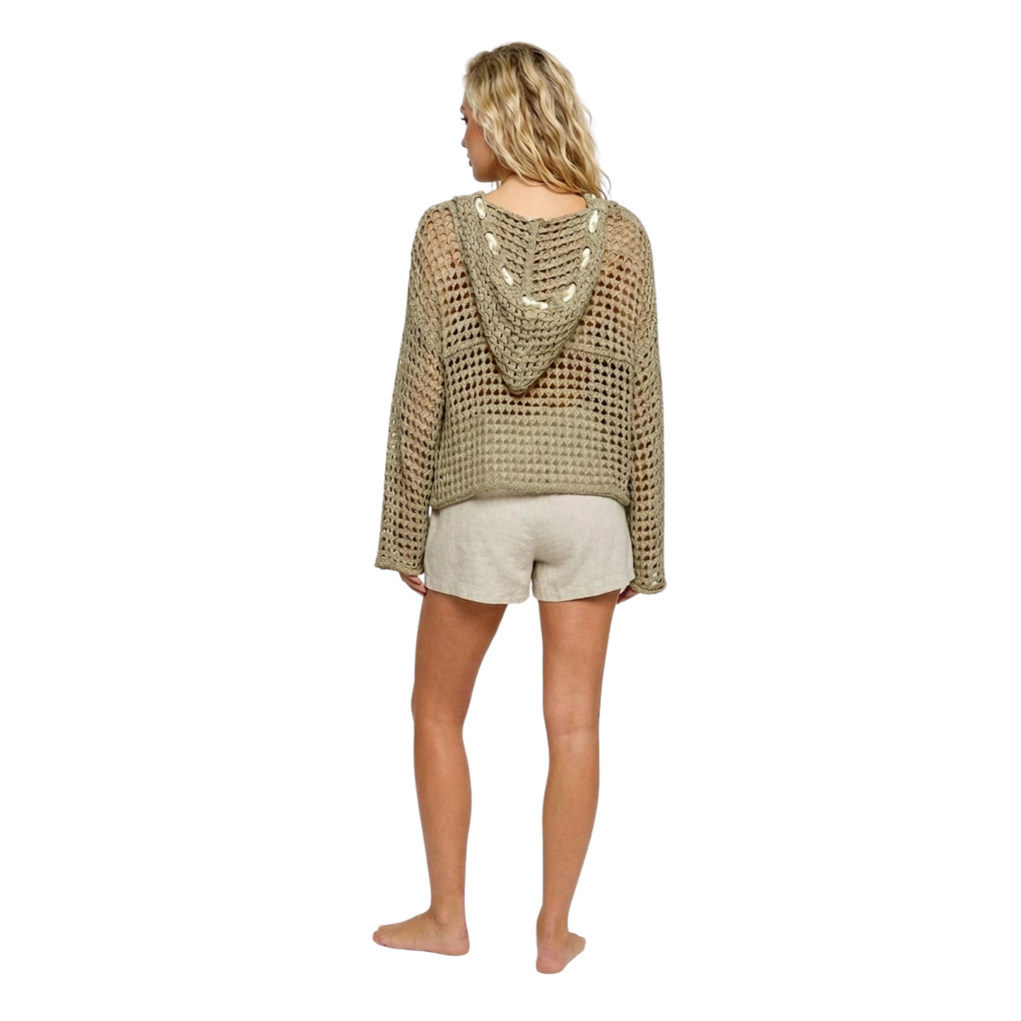 Starfish Pearl Patch Knit Hoodie