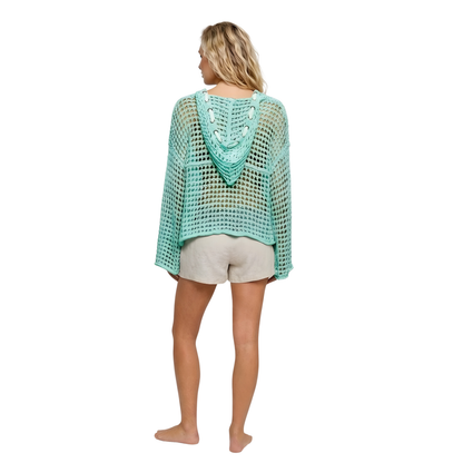 Starfish Pearl Patch Knit Hoodie