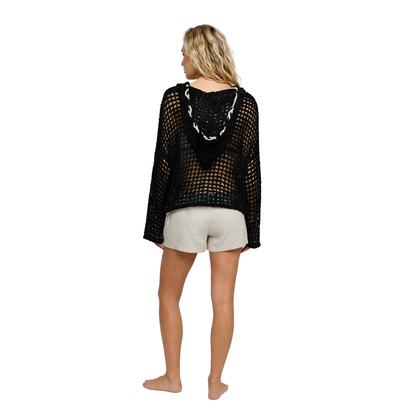 Starfish Pearl Patch Knit Hoodie