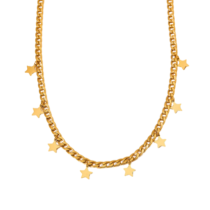 Star Tassel Cuban Chain Necklace