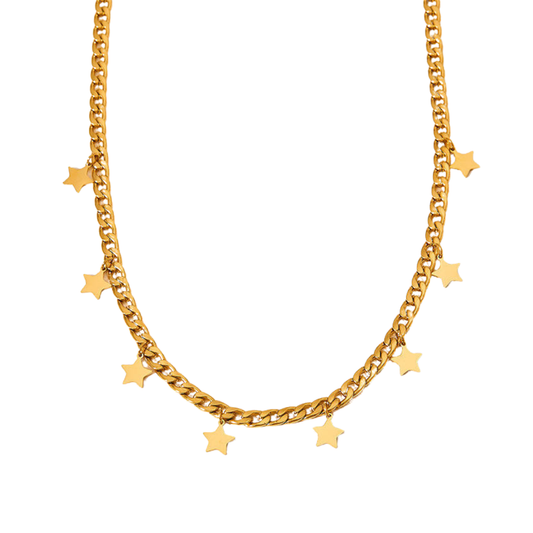 Star Tassel Cuban Chain Necklace