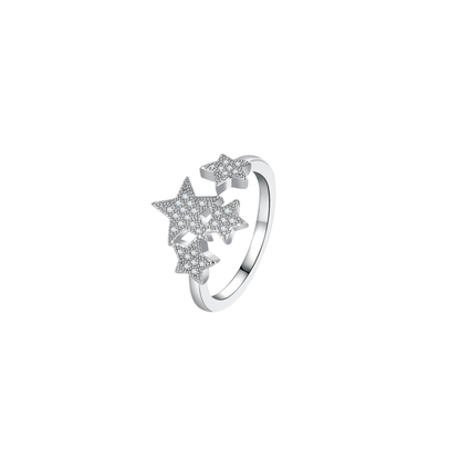 Cluster Star Pavé Ring