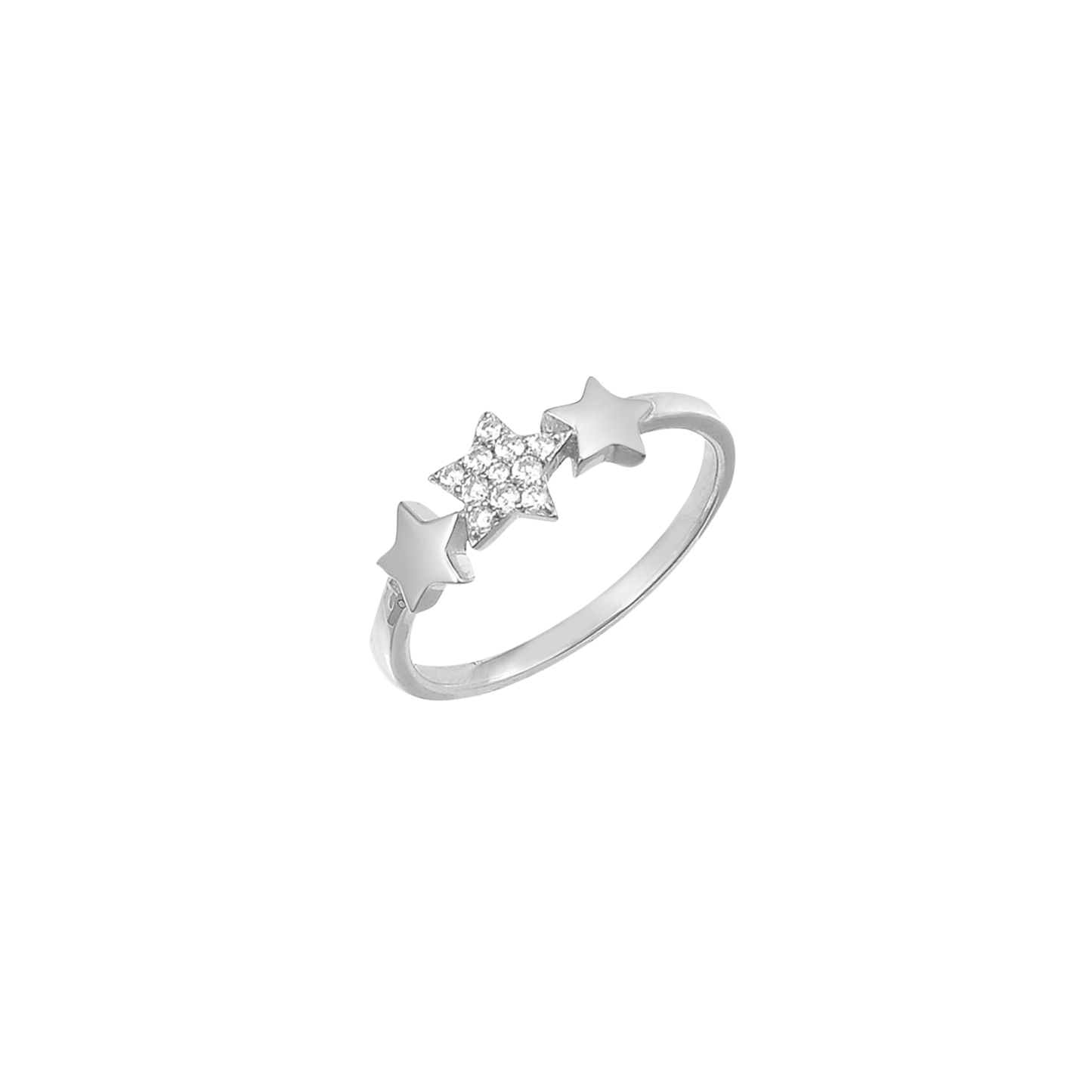 Triple Star Zircon Silver Ring