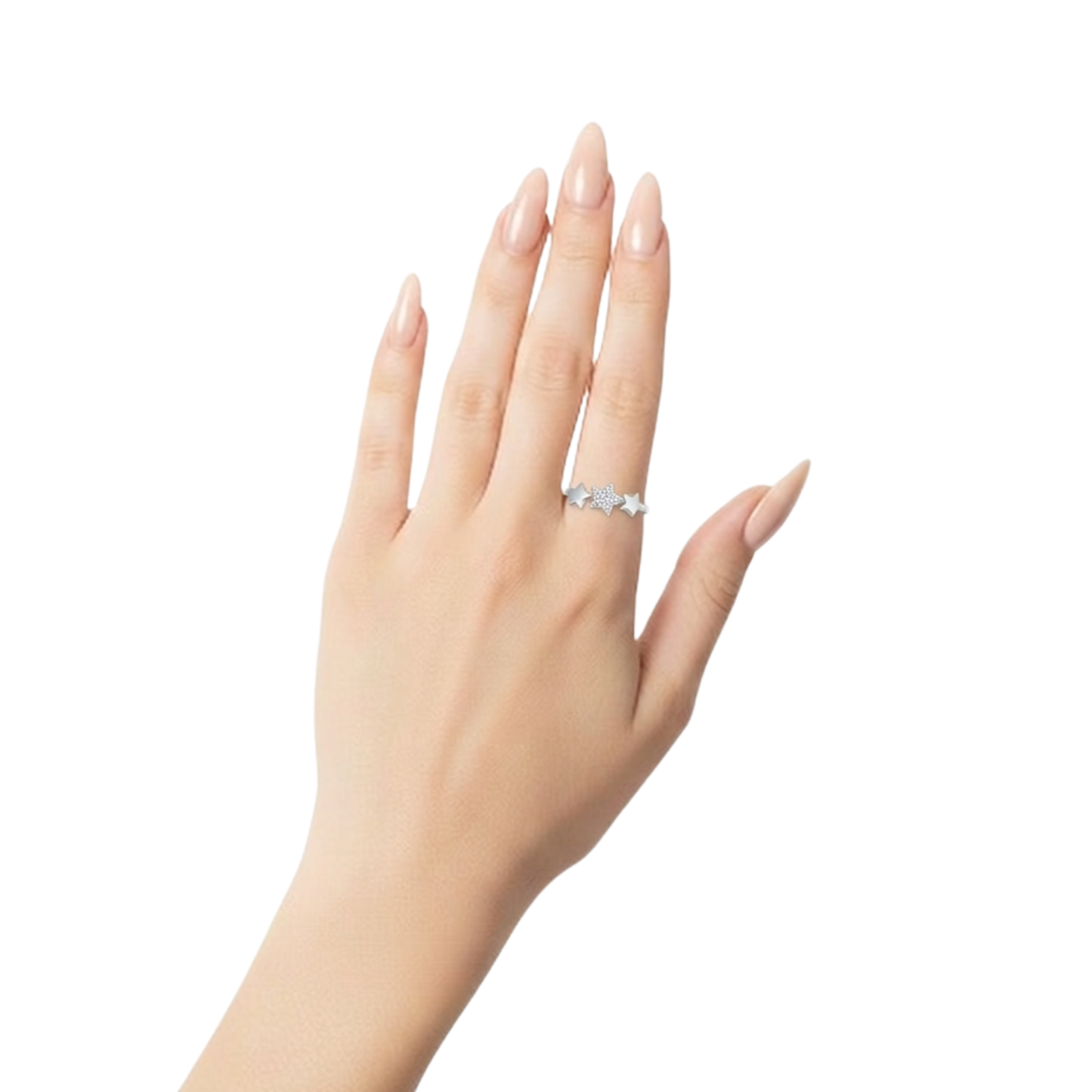 Triple Star Zircon Silver Ring