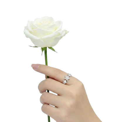 Triple Star Zircon Silver Ring