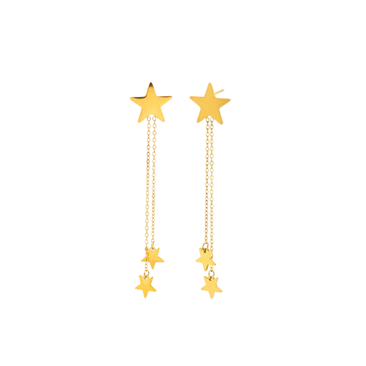 Golden Shooting Star Tassel Earrings
