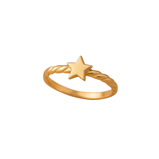 Celeste Point Star Twisted Ring – 925 Sterling Silver