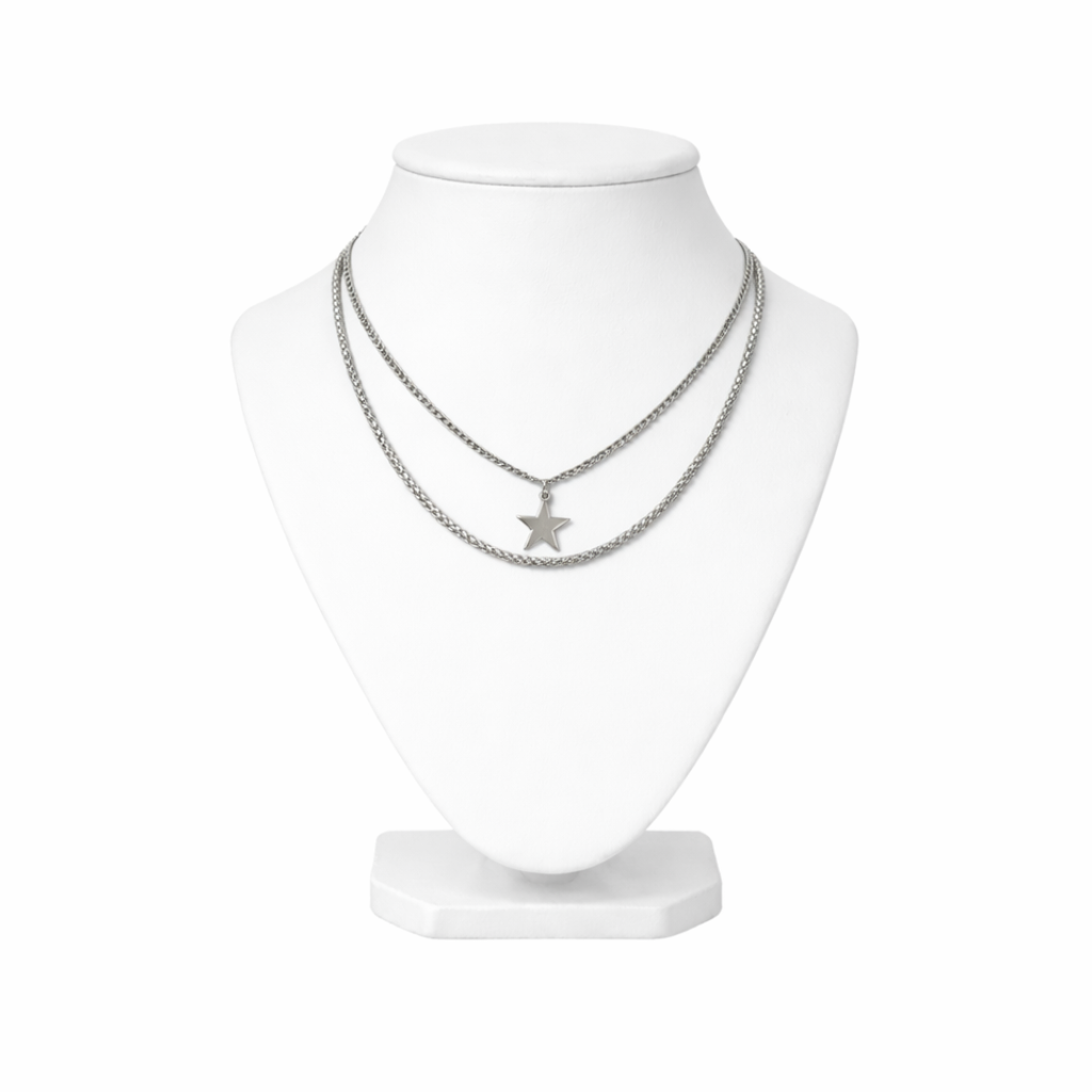 Layered Star Chain Necklace for Men