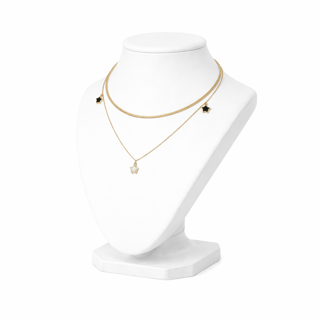 Layered Star Charm Gold Necklace