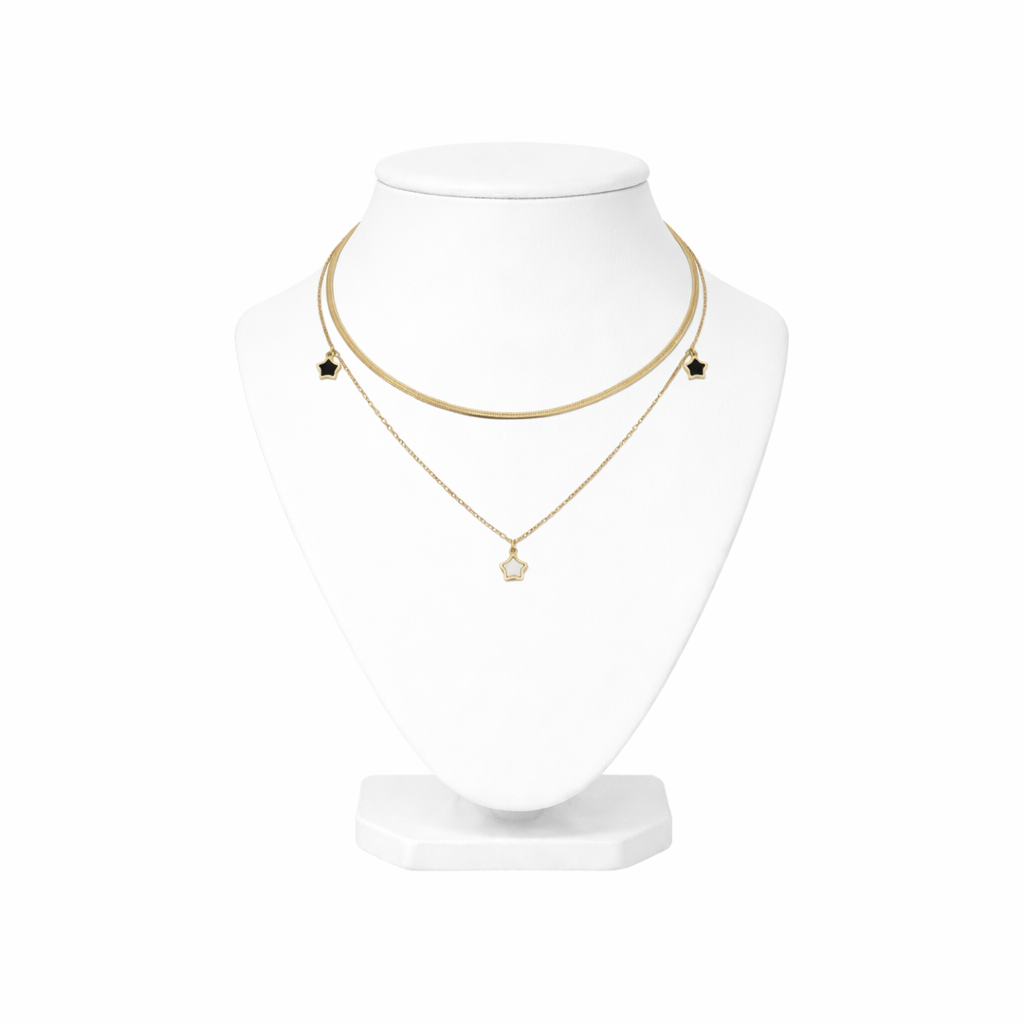 Layered Star Charm Gold Necklace
