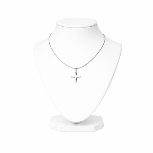 Minimal Star Cross Pendant Necklace