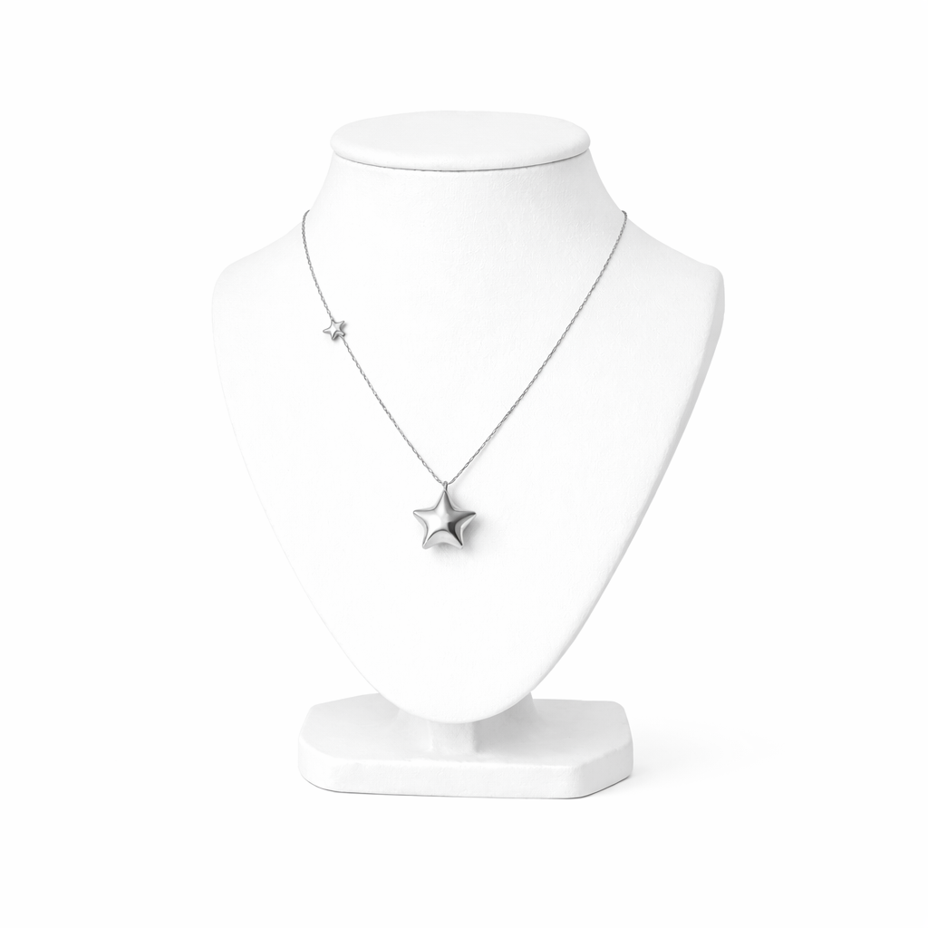 Minimal Puffy Star Pendant Necklace