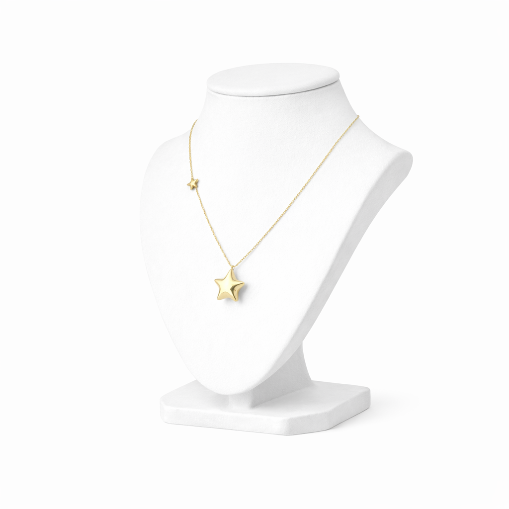 Minimal Puffy Star Pendant Necklace