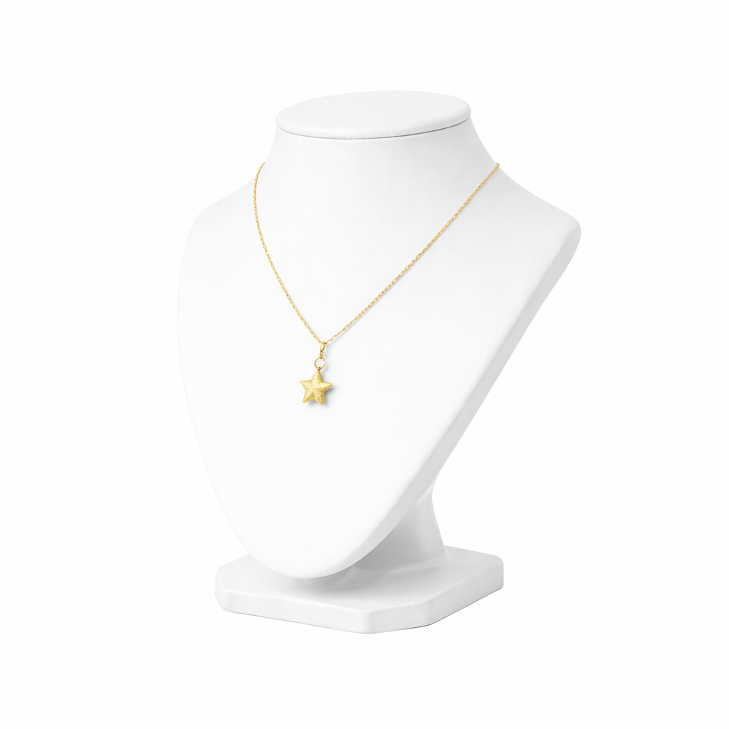 Brushed Star Zircon Pendant Necklace