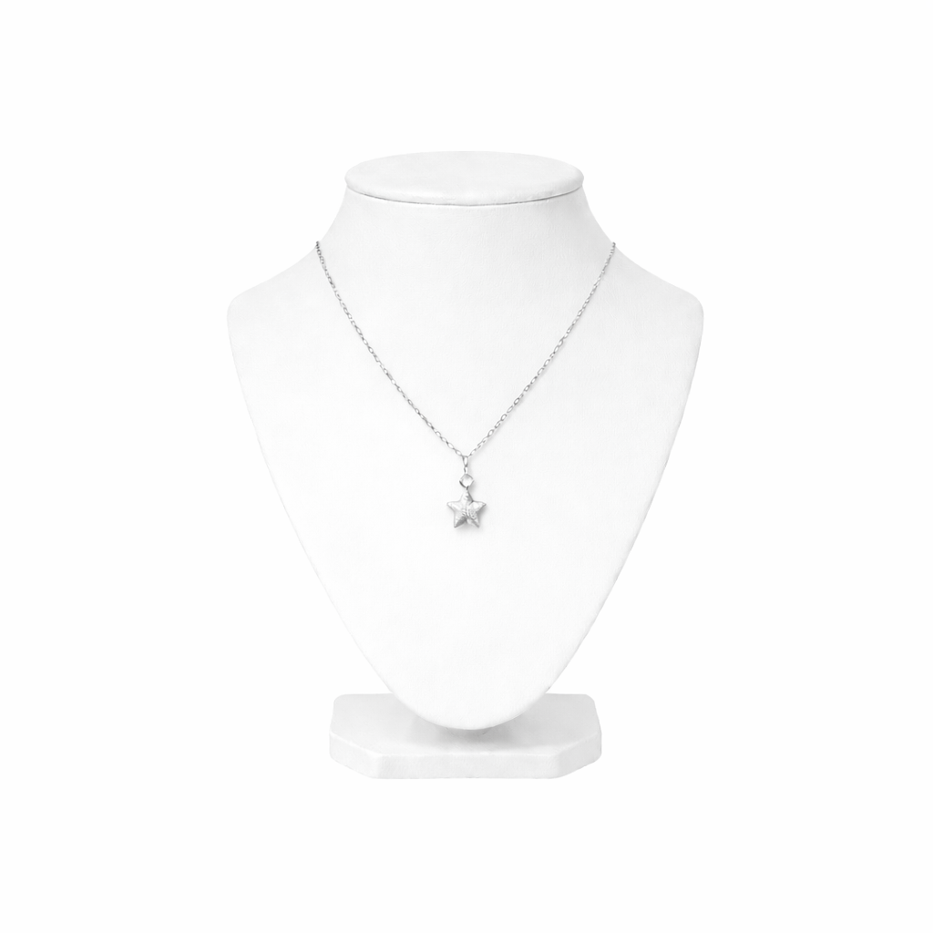 Brushed Star Zircon Pendant Necklace