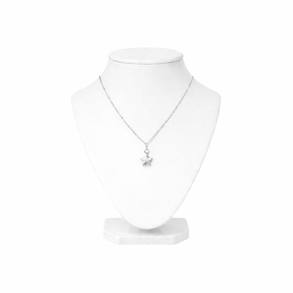 Brushed Star Zircon Pendant Necklace
