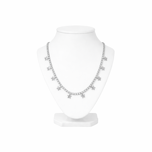 Iced Star Tennis Chain Necklace