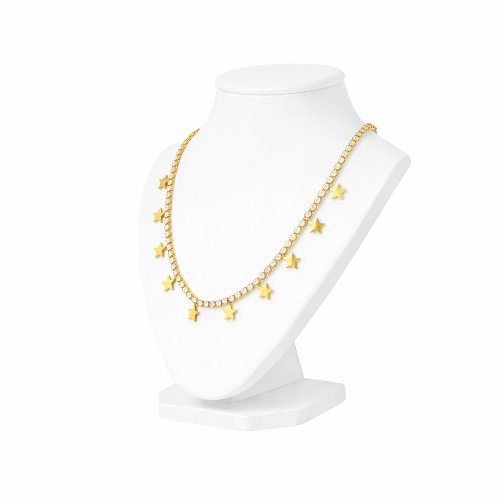Iced Star Tennis Chain Necklace