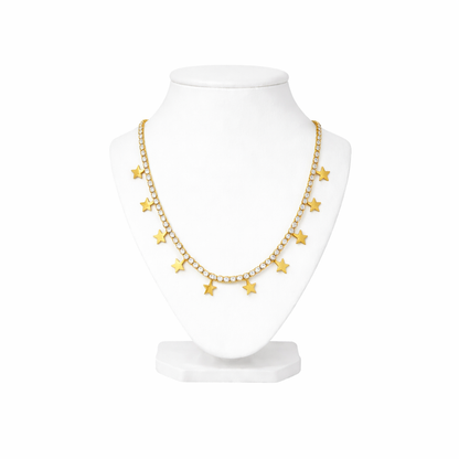 Iced Star Tennis Chain Necklace