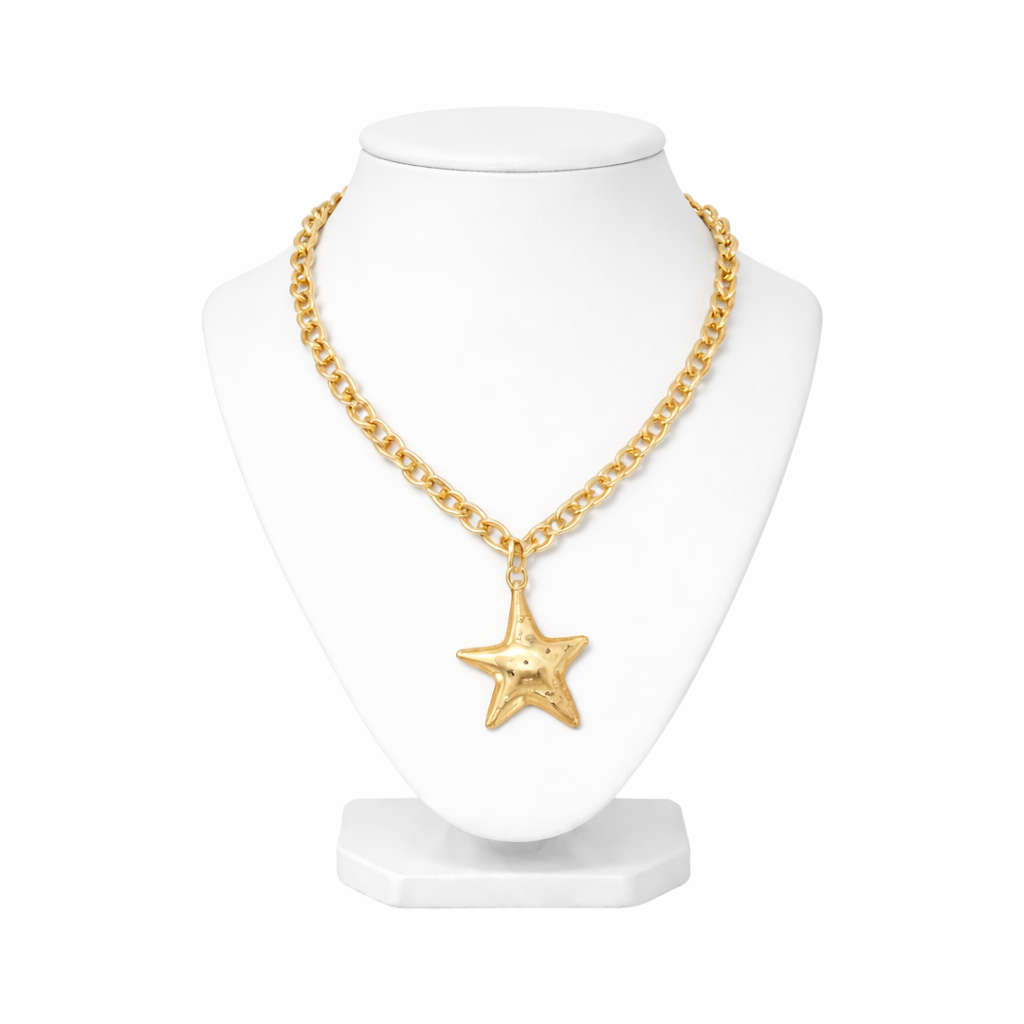 Hammered Star Pendant Necklace