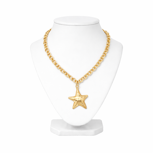 Hammered Star Pendant Necklace