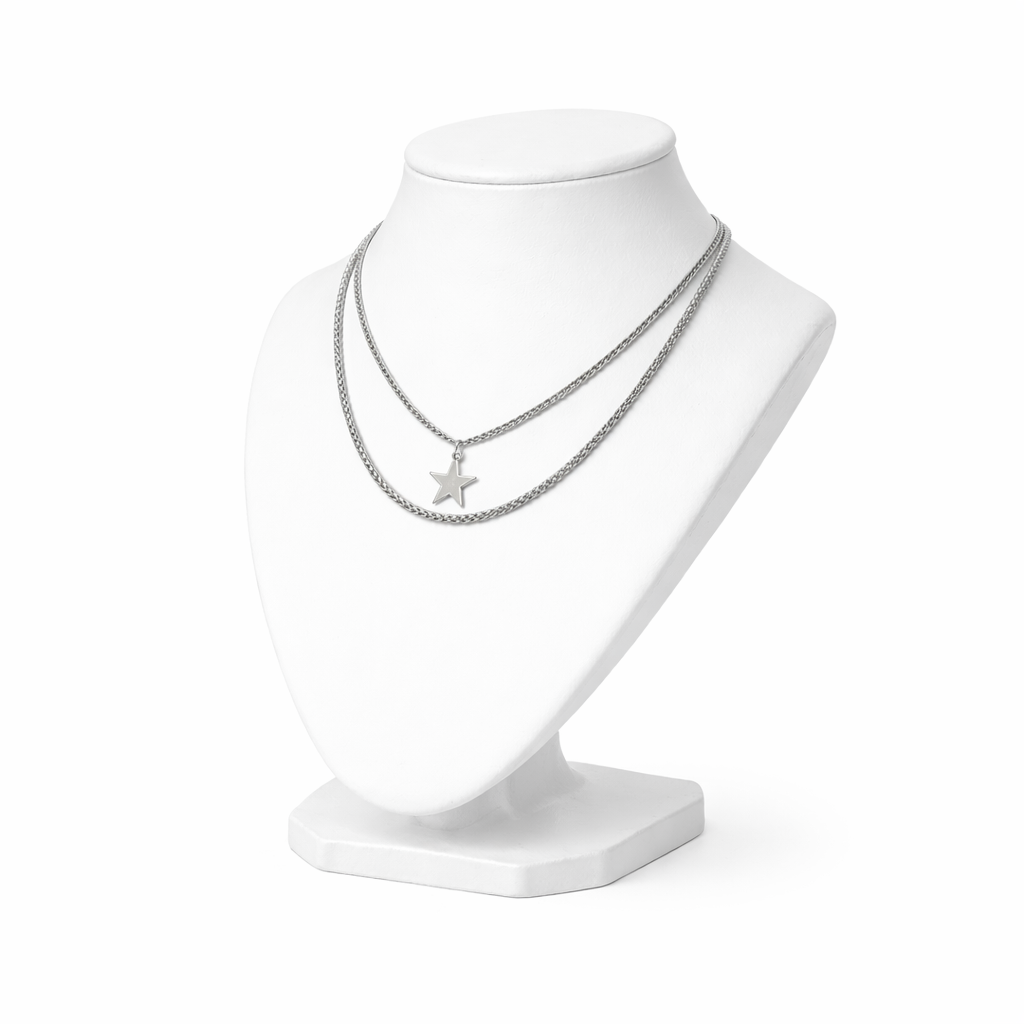 Layered Star Chain Necklace for Men