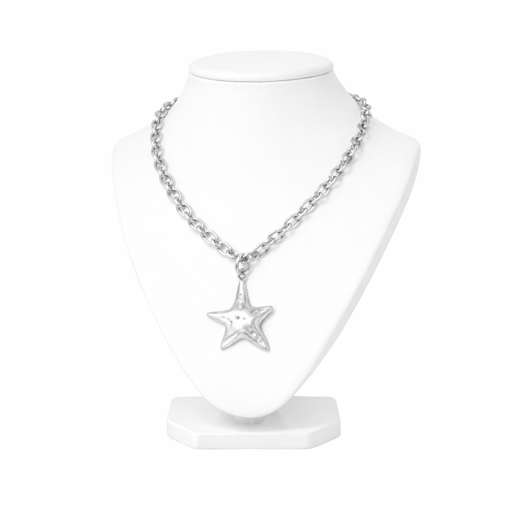 Hammered Star Pendant Necklace