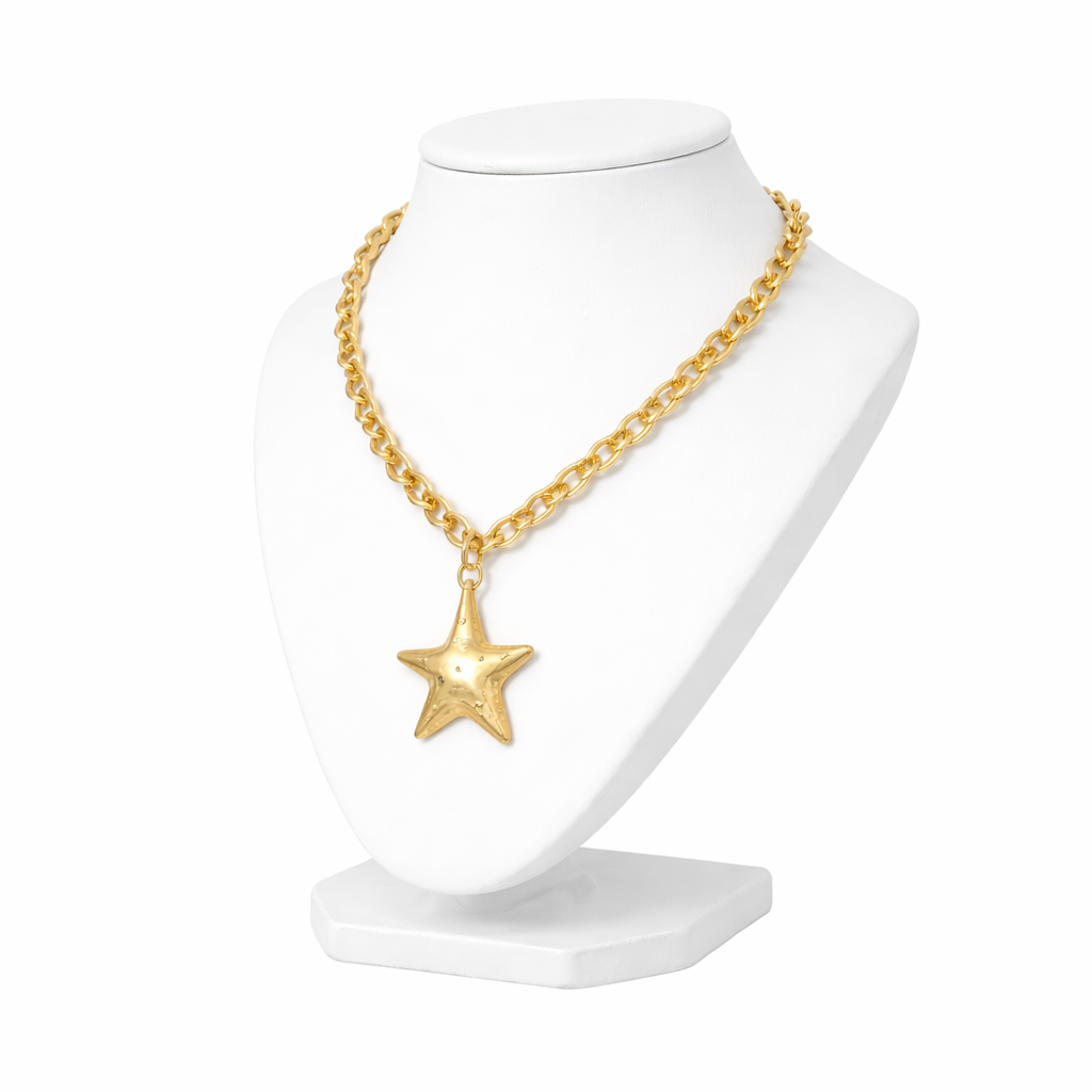 Hammered Star Pendant Necklace