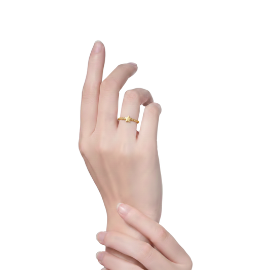 Celeste Point Star Twisted Ring – 925 Sterling Silver