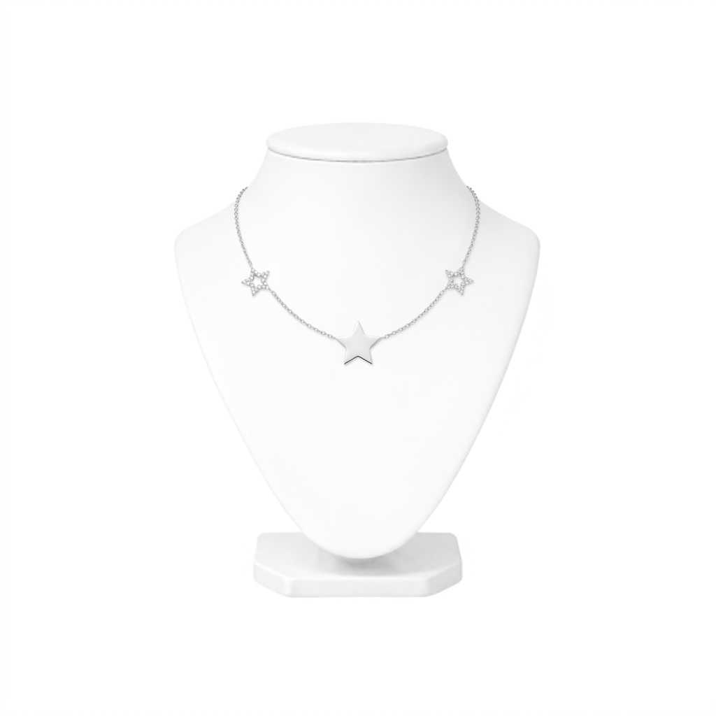 Triple Star Charm Necklace