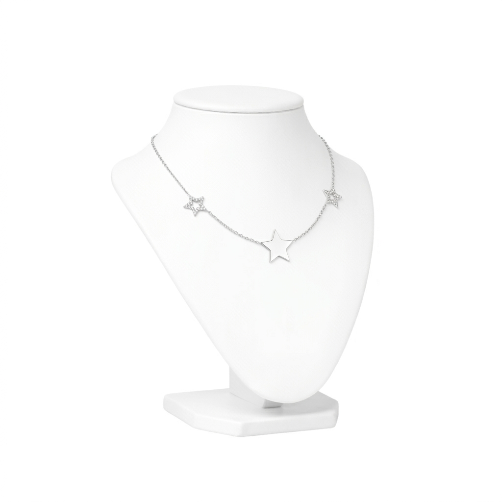 Triple Star Charm Necklace