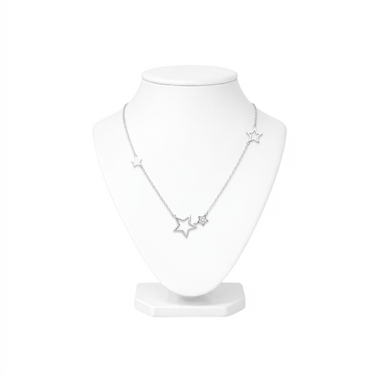 Sterling Silver Multi-Star Necklace
