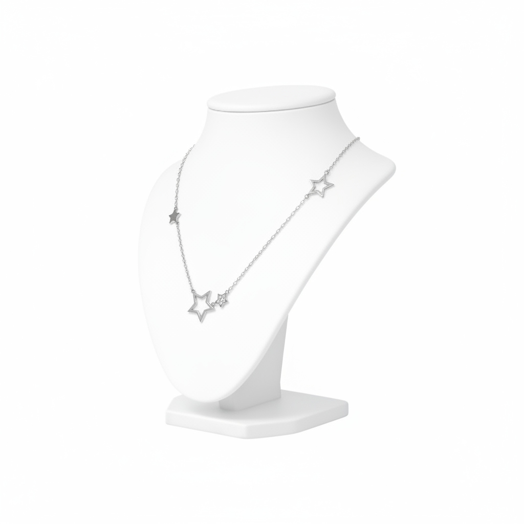 Sterling Silver Multi-Star Necklace