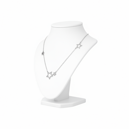 Sterling Silver Multi-Star Necklace