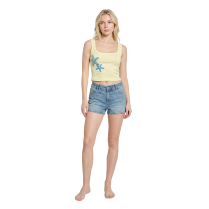 Starfish Beaded Ribbed Tank Top