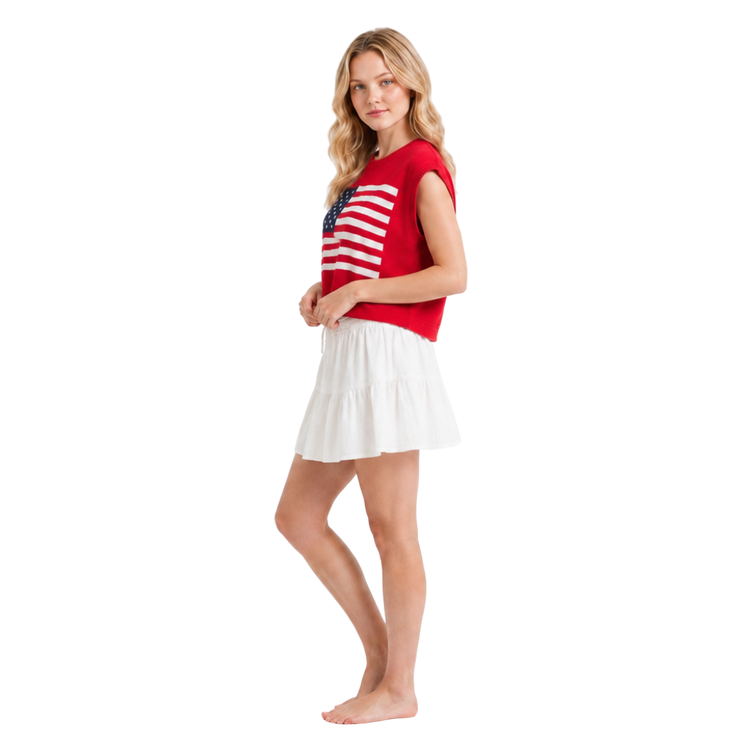 Flag Knit Crop Top