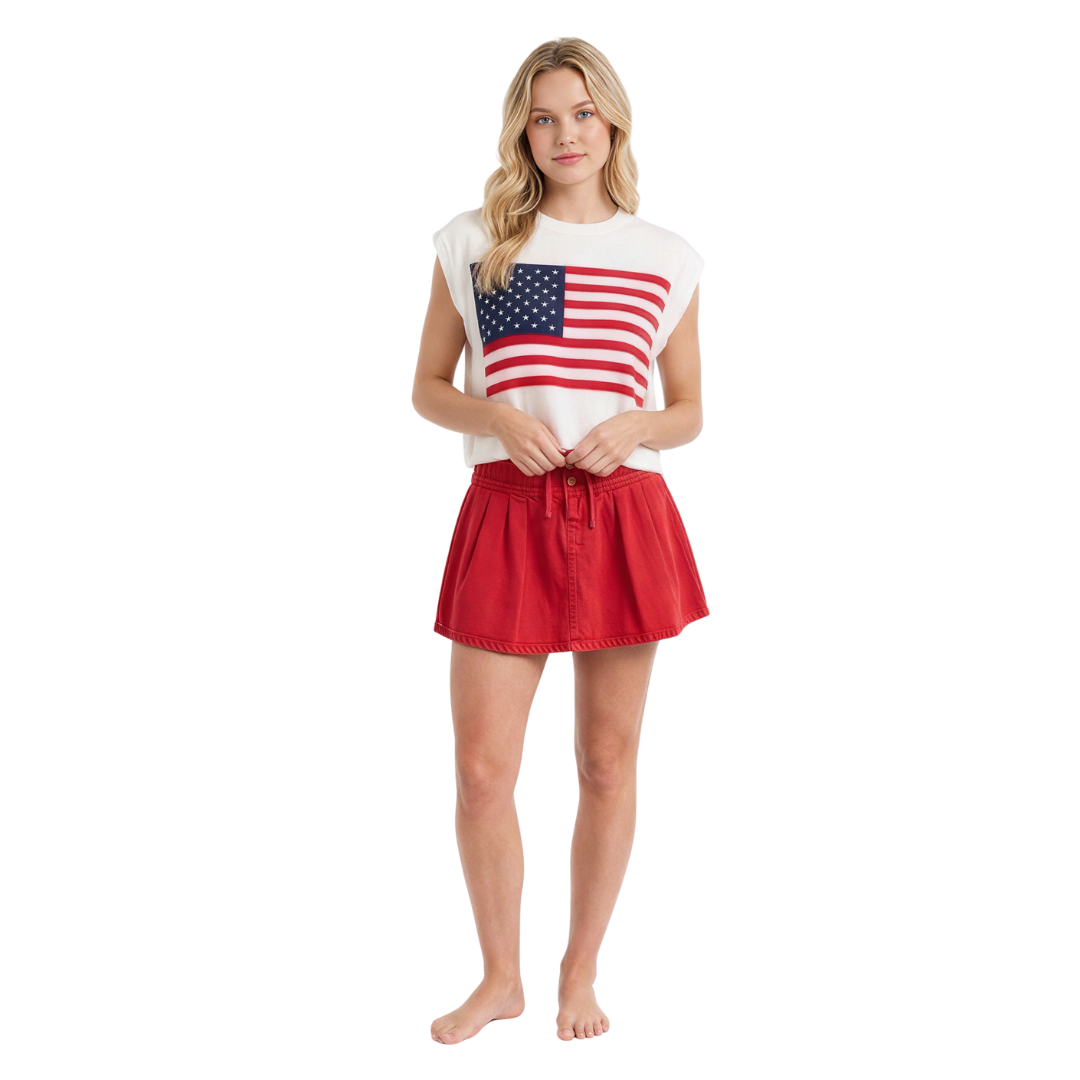 Flag Knit Crop Top
