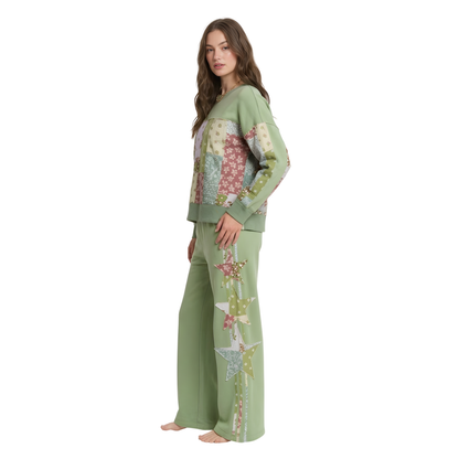 Patchwork Star Wide Leg Pants