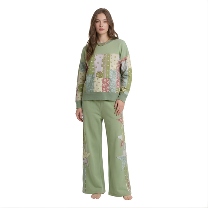 Patchwork Star Wide Leg Pants