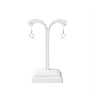 Sterling Silver Hollow Star Drop Earrings