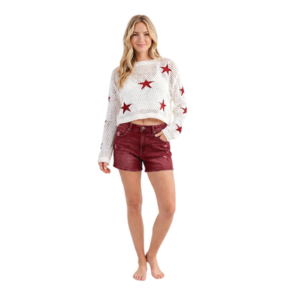 Open Knit Star Sweater