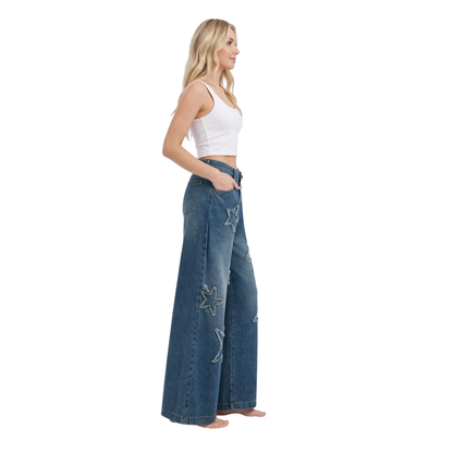 Frayed Star Ultra Wide Denim